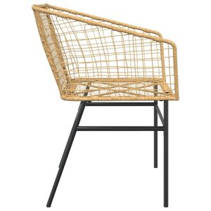Sedia da Giardino in Rattan PE Marrone con Telaio in Acciaio Verniciato a Polvere, Misura Standard - Product Image 6