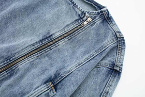 2026 Zipper <b>Fly</b> <b>Jacket</b> OemCustom New <b>Women's</b> Vintage Washed Denim <b>Jacket</b> With Zipper Motorcycle <b>Jacket</b> Crop Top for <b>Women</b> - Product Image 5