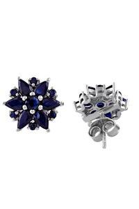 Pendientes de Zafiro Azul en Plata de Ley 92.5 KLST-30315 - Product Image 4