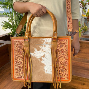 ¡Novedad de 2024! Bolsos de mano grandes de cuero con herramientas a mano, bolso de lujo Floral occidental, bolsos de hombro tipo bandolera para mujer - Product Image 2