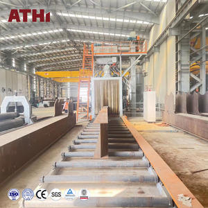 Sistema de granallado tipo transportador de rodillos con viga en I y línea de pintura de estructuras de acero para abridores - Product Image 5