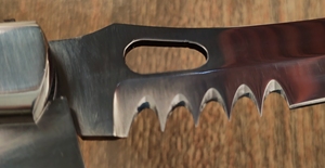 Cuchillo plegable para desmanilado de ganado con mango de hueso, hoja dentada de acero inoxidable, herramienta para exteriores - Product Image 4