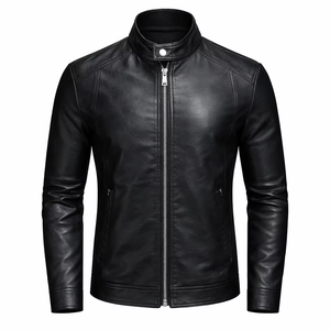 Veste en cuir synthétique pour homme, résistante, 750 GSM, col rabattable, imperméable, respirante, écologique, logo personnalisé en relief - Product Image 1