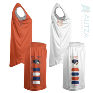 Ensemble de maillot de basket-ball ALITZA Illinois, débardeur sans manches à col en V avec short, impression sublimée, évacuation de l'humidité, unisexe, adulte - Product Image 3