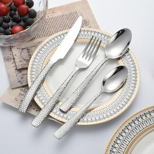 Daystar Trade Luxury Gold Stainless Steel Modern Design Durable Cutlery Set Textured Handle Spoon Fork Knife Premium <b>Flatware</b> - Product Image 2