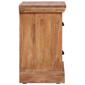 Commode de chevet en teck massif 15,7x11,8x19,7 pouces Marron - Product Image 4
