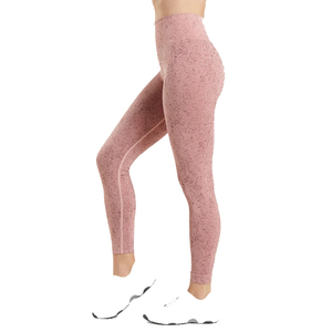 Leggings de Yoga Sólidos Color Rosa Polvoriento, Cintura Alta, Sin Costuras, Texturizados, Compresivos, Transpirables, de Secado Rápido, Spandex/Nylon, para Entrenamiento - Product Image 4