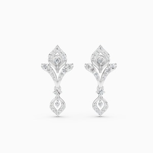 Deslumbrantes pendientes Petal Aura con diamantes cultivados en laboratorio de 0,70 quilates en oro amarillo, blanco y rosa de 9 quilates - Product Image 2