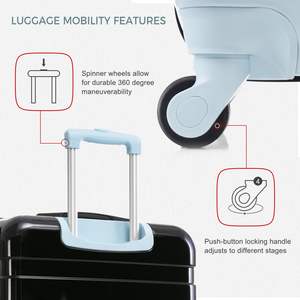 Nuovo modello ABS Hardshell 3 pz set bagaglio 20 ''24'' 28 ''blu nero Spinner ruote valigia con lucchetto TSA resistente leggero - Product Image 3