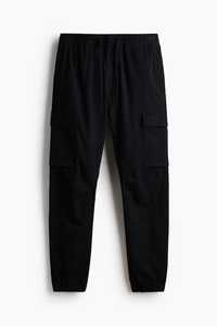 Men's Casual Solid Cargo Jogger <b>Trousers</b> | <b>Black</b> Elastic Cuff Drawstring Waist | Flat Durable Zipper Fly | Wholesale OEM/ODM - Product Image 2
