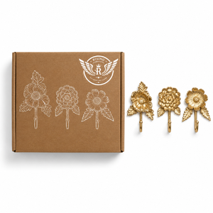 RISING INTERNATIONAL Gold Fan <b>Wall</b> Hook Rack Decorative Iron Metal Durable Handmade Anti-Rust Multi-Purpose Coat Hook Luxurious - Product Image 6