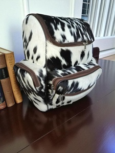 Premium Quality Hair-on-Hide <b>Leather</b> <b>Backpack</b> <b>Real</b> Cowhide Fur Fashion Rucksack Custom Factory LHBP-0247 - Product Image 1