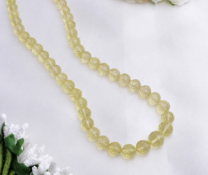 สร้อยคอลูกปัดอัญมณีควอตซ์แบบเหลี่ยมเพชรพลอยเลมอนธรรมชาติสำหรับการทำเครื่องประดับที่ดี - Product Image 3