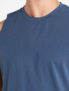 Débardeur Homme Été 2026 Personnalisé en Coton Lavé Tricoté Uni, Anti-Transpiration et Séchage Rapide, avec Épaules Tombantes - Product Image 3