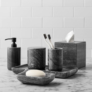Stone Era Luxury Black Marble Bathroom Accessories <b>Set</b> with Vanity Organizer <b>Soap</b> Dispenser & Toothbrush Holder-Eco-Friendly - Product Image 1