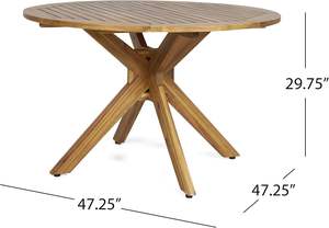 Ensemble table et 4 chaises, table ronde en teck avec corde tressée, pour usage extérieur. - Product Image 5