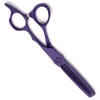 Ciseaux à effiler professionnels OEM de 6,0 pouces, couleur violette, en acier inoxydable, pour droitiers, ciseaux de salon, vente en gros