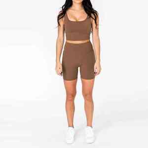 Ensemble de yoga 3 pièces OEM sans couture extensible et compressif pour femme : soutien-gorge de sport, veste zippée et leggings push-up pour la gym - Product Image 1