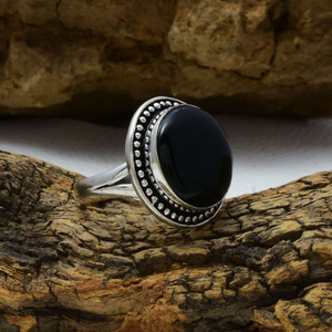 Bague en onyx noir, argent sterling 925, bijou audacieux fait main - Product Image 2