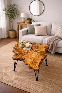Golden Olive Burl <b>Coffee</b> <b>Table</b> Rustic Olive Wood Slab <b>Table</b> Artisan Burl Wood <b>Coffee</b> <b>Table</b> Mediterranean Olive Wood <b>Table</b> Wild - Product Image 2