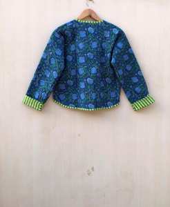 Veste matelassée en coton à bords bruts et patchwork ouvert pour femme, avec passepoil avant, faite à la main, nouveau style bohème - Product Image 4