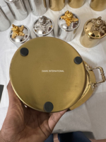 Ensemble de récipients en acier inoxydable martelé à la main avec plateau, pots de rangement de cuisine, ensemble de conteneurs décoratifs avec boutons de couvercle en forme de citrouille dorés