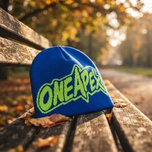 Bonnet en tricot bleu vert lime avec motif, casquette d'hiver unisexe, streetwear, accessoire de mode, vente en gros personnalisée, usine OEM - Product Image 4