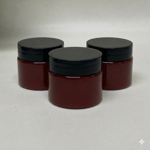 Petit pot en plastique PET brun ambre avec bouchon à vis en aluminium |   Pot cosmétique transparent de 150 ml et 50 ml pour crème visage et soins de la peau, fabriqué au Vietnam - Product Image 1