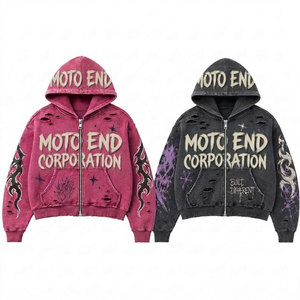 Customized Design Embroidered Zipper Pullover Hoodie Digital Printed 100% Cotton Solid High Quality <b>Men's</b> Streetwear - Product Image 6
