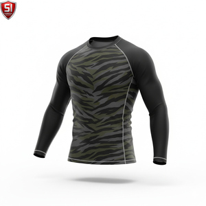 Unisex <b>Long</b> <b>Sleeve</b> Rash Guard <b>Compression</b> <b>Shirt</b> Printed Quick Dry Spandex/Polyester Sports Bodysuit Lightweight Activewear - Product Image 2