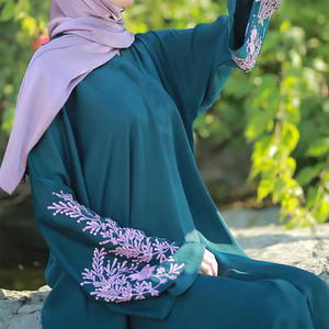 Custom Women Abaya Manufacturer Luxury Butterfly Style Islamic <b>Dress</b> with Premium Nidha Fabric and Private Label Service - Product Image 2
