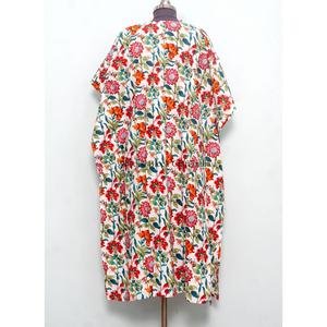 Caftán de algodón puro suave con estampado floral, caftán largo, vestido caftán para futuras mamás, ropa de playa, ropa de dormir, cómodo para uso diario. - Product Image 4