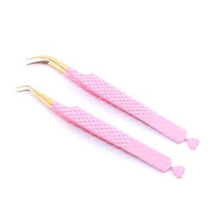 แหนบต่อขนตาแบบมีหลายสีแหนบปลายเส้นใยสแตนเลสแบบญี่ปุ่น - Product Image 4