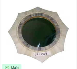 Espejo de pared con incrustaciones de hueso natural hecho a mano, en forma de estrella, elegante y moderno, espejo octogonal decorativo con diseño de rayos de sol para decoración de alta gama. - Product Image 4