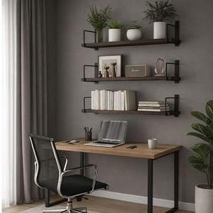 <b>Rustic</b> Wood Floating <b>Shelves</b> Wall Mounted <b>Shelves</b> for Bathroom Living Room Bedroom and Kitchen - Product Image 6