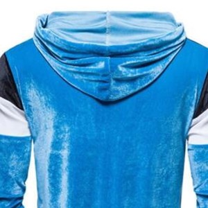 เสื้อฮู้ดสีน้ำเงินแบบยูนิเซ็กซ์ ทรงปกติ มีกระเป๋า สวมใส่สบาย ระบายอากาศได้ดี ผลิตจากผ้าเฟรนช์เทอร์รี่ โพลีเอสเตอร์ สไตล์ฤดูใบไม้ผลิ - Product Image 4