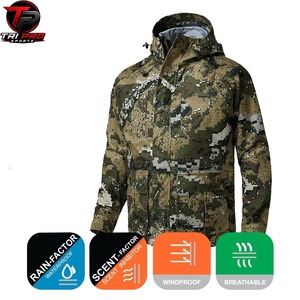Veste de chasse d'extérieur haut de gamme résistante aux intempéries avec capuche à col montant, fermeture intégrale sur le devant et poches utilitaires spacieuses - Product Image 2