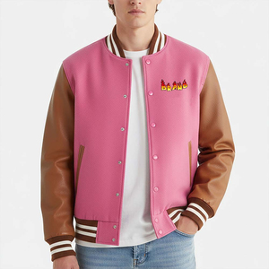Chaqueta Varsity Larga de Invierno para Hombre, Hecha 100% con Lana, con Mangas de Imitación Cuero, Cierre de Botones, Servicio OEM, Precio al por Mayor - Product Image 2