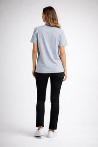 เสื้อยืดคอกลม STELLAR สำหรับใส่ทุกวัน เนื้อผ้า 60% คอตตอน/40% โพลีเอสเตอร์ ยับยาก นุ่ม ระบายอากาศดี เสื้อยืดแขนสั้นพื้นฐานสำหรับผู้หญิง - Product Image 3