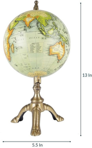 Globe terrestre métallique haut de gamme avec support trépied, globe terrestre décoratif pour bureau, maison, salle d'étude - Product Image 4