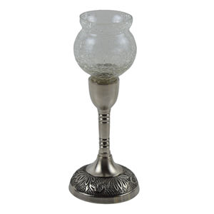 Candélabre vintage en métal couleur argent pour décoration de mariage à domicile, support de bougies et de bougies piliers - Product Image 6