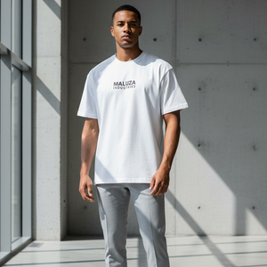 T-shirt Oversize Streetwear Homme Personnalisable Logo Coton Épais Uni Épaules Tombantes Unisexe - Product Image 6