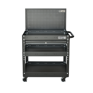 Carro de herramientas de acero inoxidable de 3 niveles, carrito de herramientas de almacenamiento de herramientas OEM compatible con armario de garaje mecánico con industria de ruedas, venta al por mayor - Product Image 1