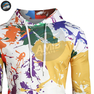 Sweat-shirts pour hommes à manches longues, personnalisables, en molleton de coton mélangé respirant de haute qualité, avec motif tie-dye uni, pour l'hiver, marque privée - Product Image 4