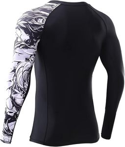 High Quality Men's <b>Compression</b> Rashguard Long Sleeve MMA BJJ Training <b>Shirt</b> Quick Dry Breathable Gym Wear - Product Image 2