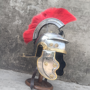 Armure authentique médiévale romaine Lorica Segmentata en acier doux poli, casque romain artisanal pour reconstitution historique, cosplay et fête - Product Image 3