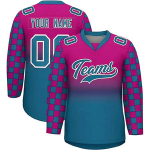 Maillot de hockey sur glace personnalisable pour adultes, tailles variées, techniques d'impression de haute qualité, jersey OEM, vêtements d'équipe, sublimation OEM - Product Image 4