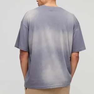 เสื้อยืดทรงหลวมแบบดรอปโชว์เดอร์ ล้างสีแบบแอซิดวอช เสื้อยืดแขนสั้นผ้าฝ้ายสำหรับฤดูร้อน - Product Image 6