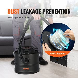 1200W potente cenere aspirapolvere 4 galloni collettore 47.2 tubo flessibile per caminetti legna bruciatori stufe stufe a legna stufe a legna - Product Image 4