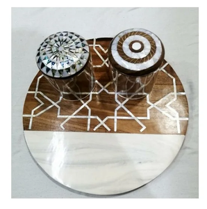 Ensemble de Bakhoor RoyalLumi en nacre avec incrustation de mosaïque de coquillages de luxe, brûleur d'encens pour une décoration élégante de la maison, des hôtels et de l'hôtellerie - Product Image 4